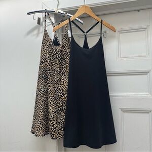 Outdoor Voices Exercise Dress Mini Athletic Dress lot of 2 -black and leopard